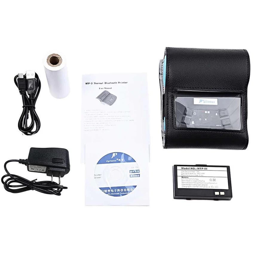MTP - 3 Portable 80mm Bluetooth 2.0 Android Thermal POS Printer with OLED Display - US PLUG (BLUE) - Intl - Image 8